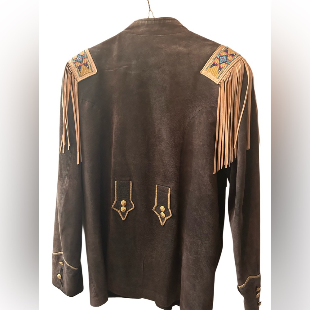 Vintage Western Fringe Beaded suede jacket - Picture 2 of 7